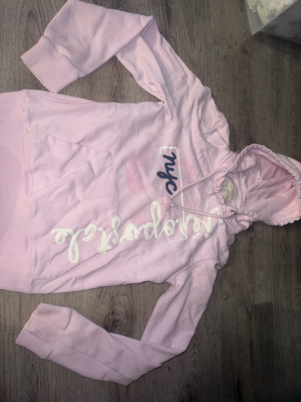Vntg Y2K Aeropostale NYC Baby Pink Hoodie